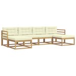 vidaXL Ensemble de canapés d'extérieur 6 Pièces Blanc et crème