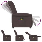 vidaXL Fauteuil de massage inclinable électrique Marron foncé Tissu