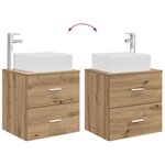 vidaXL Vanité de lavabo mural Chêne artisanal 53 x 34 5 x 63 cm