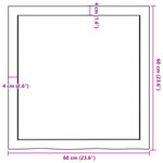 vidaXL Dessus de table 60x60x(2-6) cm bois de chêne massif non traité