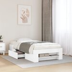 vidaXL Cadre de lit blanc 75x190 cm bois d'ingénierie