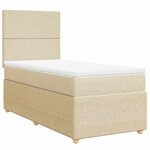 vidaXL Sommier à lattes de lit avec matelas Crème 80x200 cm Tissu