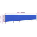 vidaXL Paravent 5 panneaux Tissu 600 x 80 cm Bleu azuré