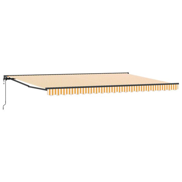 vidaXL Auvent Rétractable Orange et Blanc 500x300 cm tissu