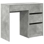 vidaXL Bureau Gris béton 90 x 37 5 x 75 cm Bois d'ingénierie