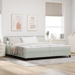 Lit avec sommier et matelas vidaXL Gris clair 200x200 cm Velours