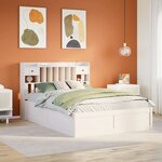 vidaXL Cadre de lit sans matelas blanc 160x200 cm bois de pin massif
