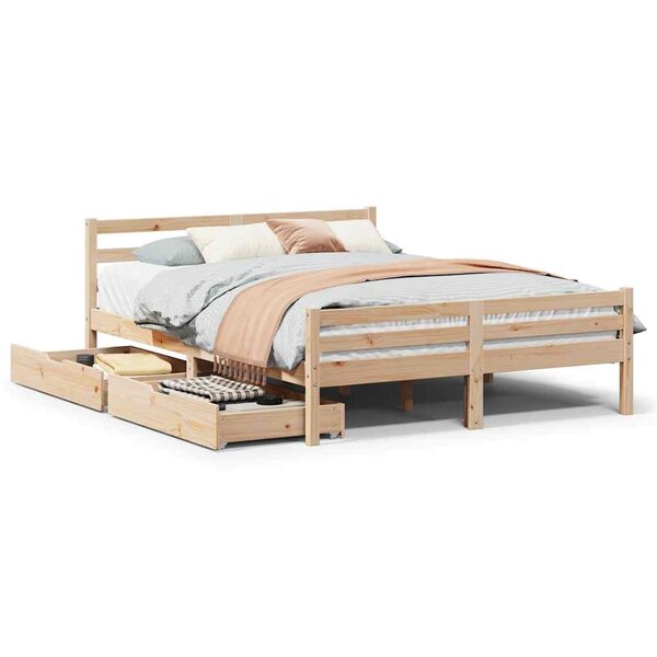 vidaXL Cadre de lit sans matelas 140x190 cm bois de pin massif