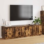 vidaXL Meuble TV Chêne fumé 180 x 38 x 49 cm Bois d'ingénierie