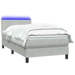 vidaXL Sommier à lattes de lit et matelas et LED gris clair 80x210 cm velours