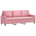 vidaXL Ensemble de canapés 4 Pièces avec coussins rose velours