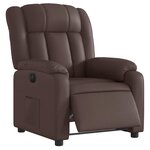 vidaXL Fauteuil inclinable électrique Marron Similicuir