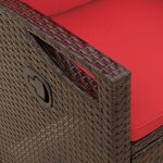 vidaXL Banc de jardin avec oreiller Marron et rouge 105 x 60 x 112 cm
