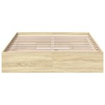 vidaXL Cadre de lit et tiroirs chêne sonoma 140x190 cm bois ingénierie