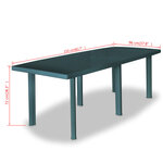 vidaXL Table de jardin Vert 210 x 96 x 72 cm Plastique