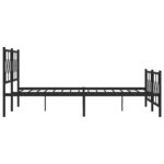 vidaXL Cadre de lit métal avec tête de lit/pied de lit noir 193x203 cm