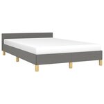 vidaXL Cadre de lit sans matelas gris foncé 120x190 cm tissu