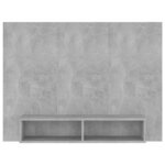 vidaXL Meuble TV mural Gris béton 120x23 5x90 cm Bois d’ingénierie