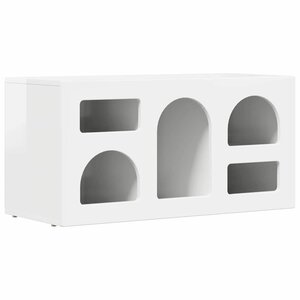 vidaXL Meuble TV Blanc brillant 80 x 35 x 40 cm Bois d'ingénierie