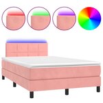 vidaXL Sommier à lattes de lit avec matelas et LED Rose 120x200 cm
