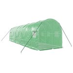 vidaXL Serre avec cadre en acier vert 16 m² 8x2x2 m