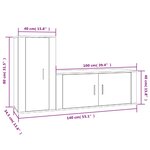 vidaXL Ensemble de meubles TV 2 Pièces Sonoma gris Bois d'ingénierie