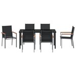 vidaXL Ensemble de salle à manger de jardin 7 pièces en textilène noir et acier