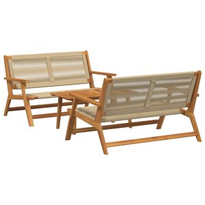 vidaXL Chaises de jardin avec table 3 Pièces Beige 90 x 45 x 40 cm
