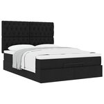 VidaXL Cadre de lit ottoman avec matelas noir 140x200 cm tissu