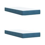vidaXL Sommier à lattes de lit et matelas Bleu 200x200 cm velours