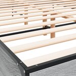 vidaXL Cadre de lit sonoma gris 150x200 cm bois d'ingénierie et métal