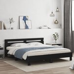 vidaXL Cadre de lit avec LED sans matelas noir 160x200 cm