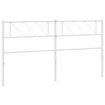 vidaXL Tête de lit métal blanc 180 cm
