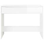 vidaXL Bureau Blanc brillant 100 x 50 x 78 cm Bois d'ingénierie