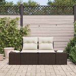 vidaXL Canapé de jardin Marron 123 x 62 x 69 cm polyrotin