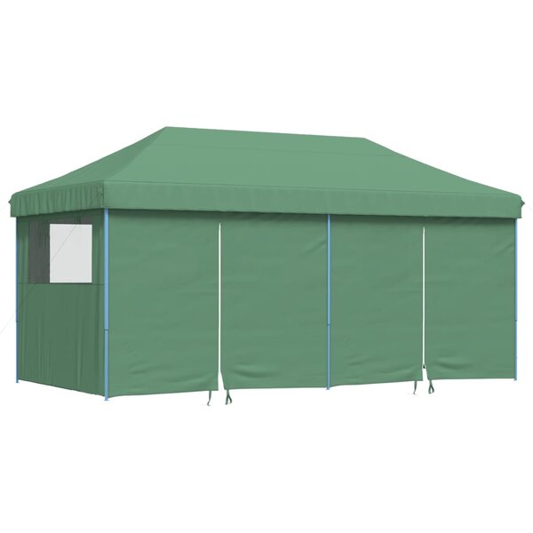 vidaXL Tente de réception pliable escamotable 4 parois latérales vert