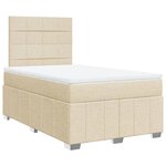 vidaXL Sommier à lattes de lit avec matelas Crème 120x200 cm Tissu
