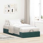 vidaXL Cadre de lit ottoman sans matelas vert foncé 90x190 cm velours
