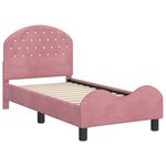 vidaXL Cadre de lit pour tout-petit avec tête de lit Rose 70 x 140 cm