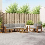vidaXL Ensemble de canapés d'extérieur 7 Pièces Gris Naturel et Clair