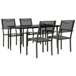 vidaXL Ensemble à manger de jardin 5 Pièces noir textilène et acier