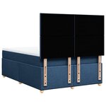 vidaXL Sommier à lattes de lit avec matelas Bleu 160x200 cm Tissu