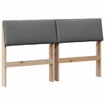 vidaXL Tête de lit capitonnée Gris foncé 135 cm Pin massif