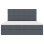 vidaXL Lit de Rangement avec matelas Gris foncé 200 x 200 cm Velours