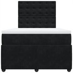 vidaXL Sommier à lattes de lit avec matelas Noir 120x200 cm Velours