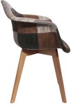 Fauteuil en bois et simili cuir Patchwork