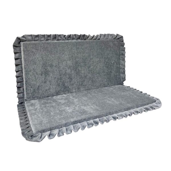 Tapis de jeu pliable en velours carré gris 105x105