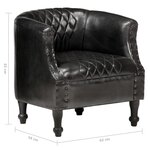 Vidaxl fauteuil tube noir 62x58x65 cm cuir véritable