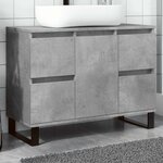 vidaXL Armoire de lavabo salle de bain gris béton 80x33x60 cm