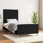vidaXL Cadre de lit avec tête de lit Noir 90x190 cm Tissu
